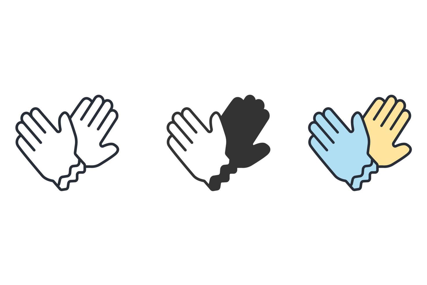 guantes iconos símbolo elementos vectoriales para infografía web vector