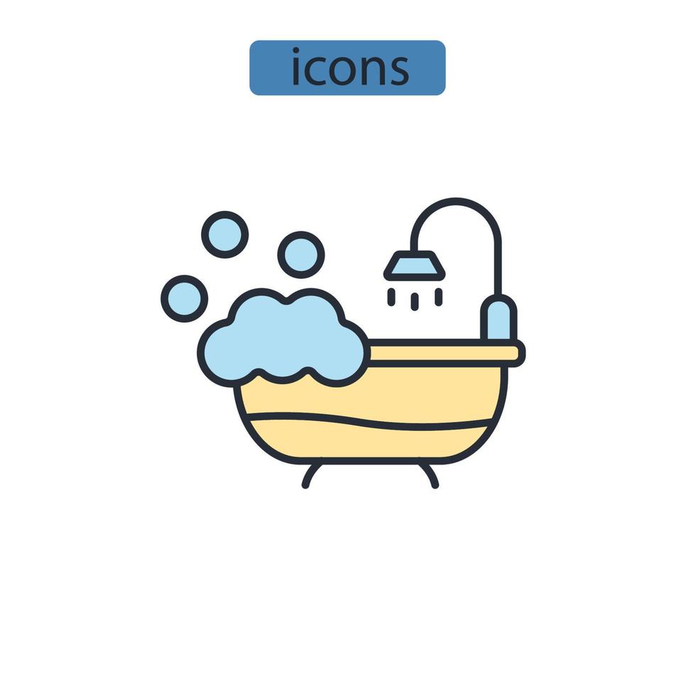 iconos de baño símbolo elementos vectoriales para web infográfico vector