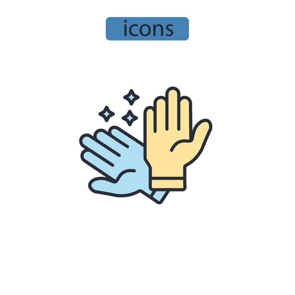 guantes iconos símbolo elementos vectoriales para infografía web vector