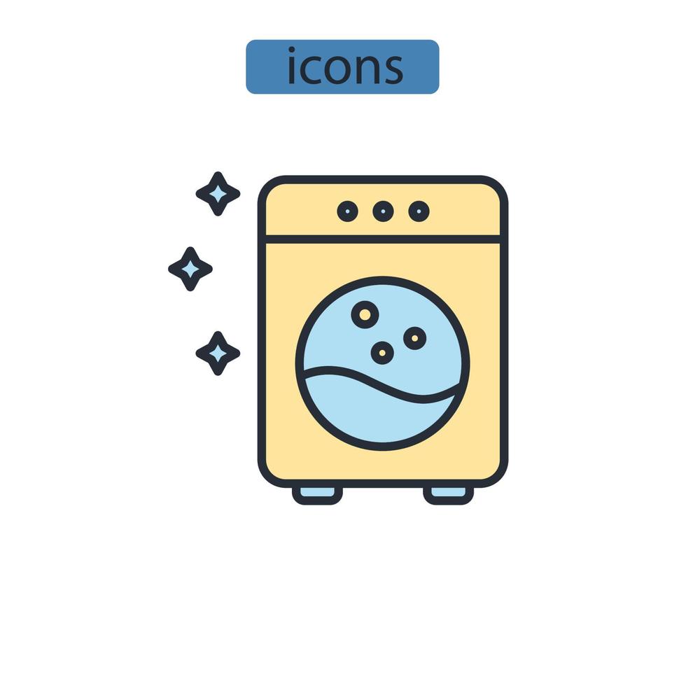 Washer icons  symbol vector elements for infographic web