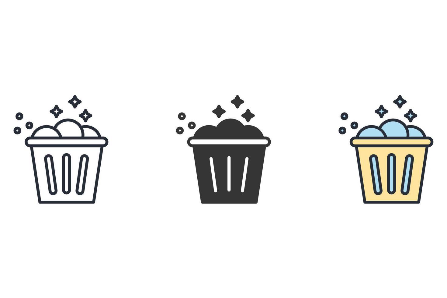 laundry basket icons  symbol vector elements for infographic web