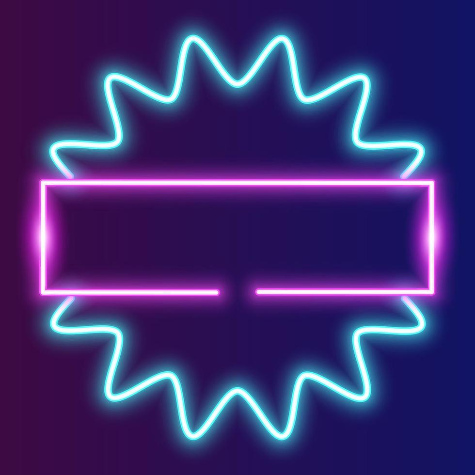 Futuristic Technology Retro Neon Frame Border. vector