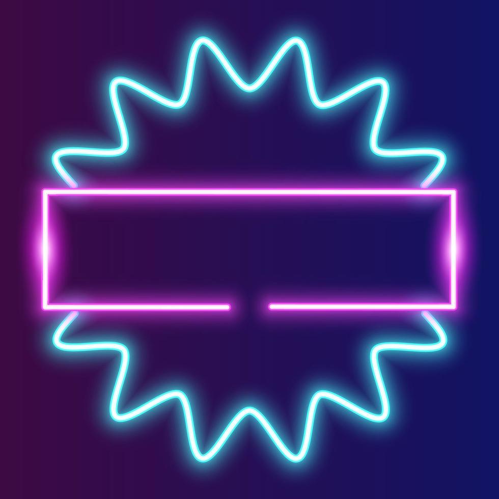 Futuristic Technology Retro Neon Frame Border. vector