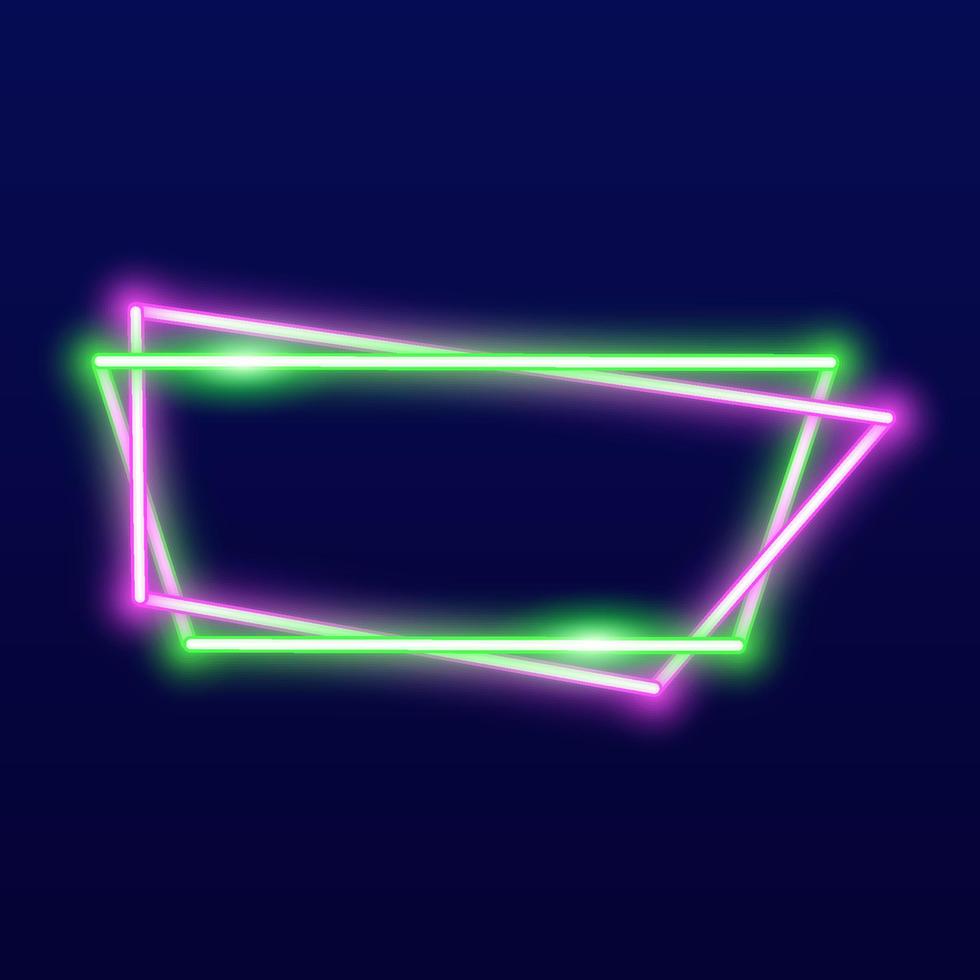 Futuristic Technology Retro Neon Frame Border. vector