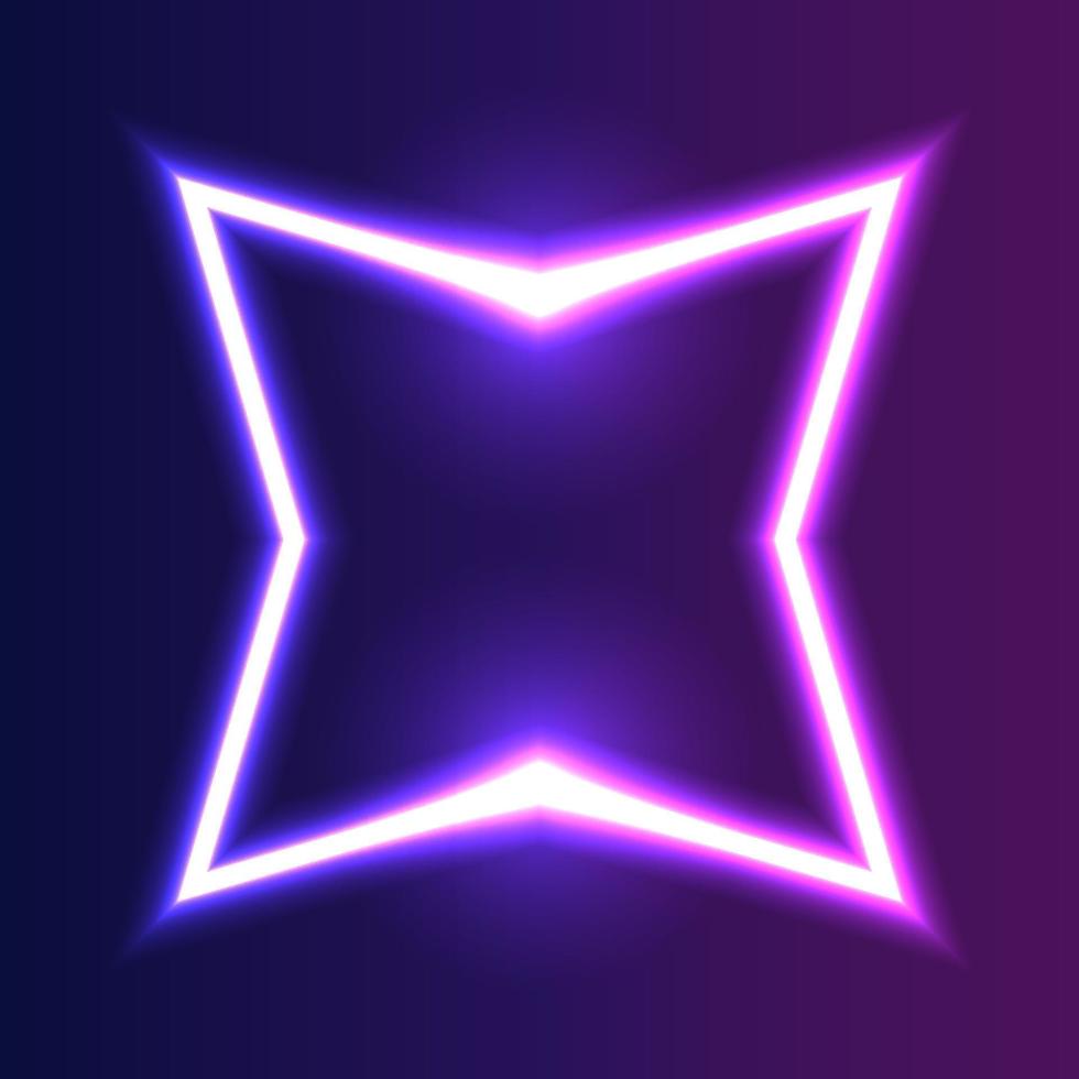 Futuristic Neon frame border. Purple neon glowing background vector
