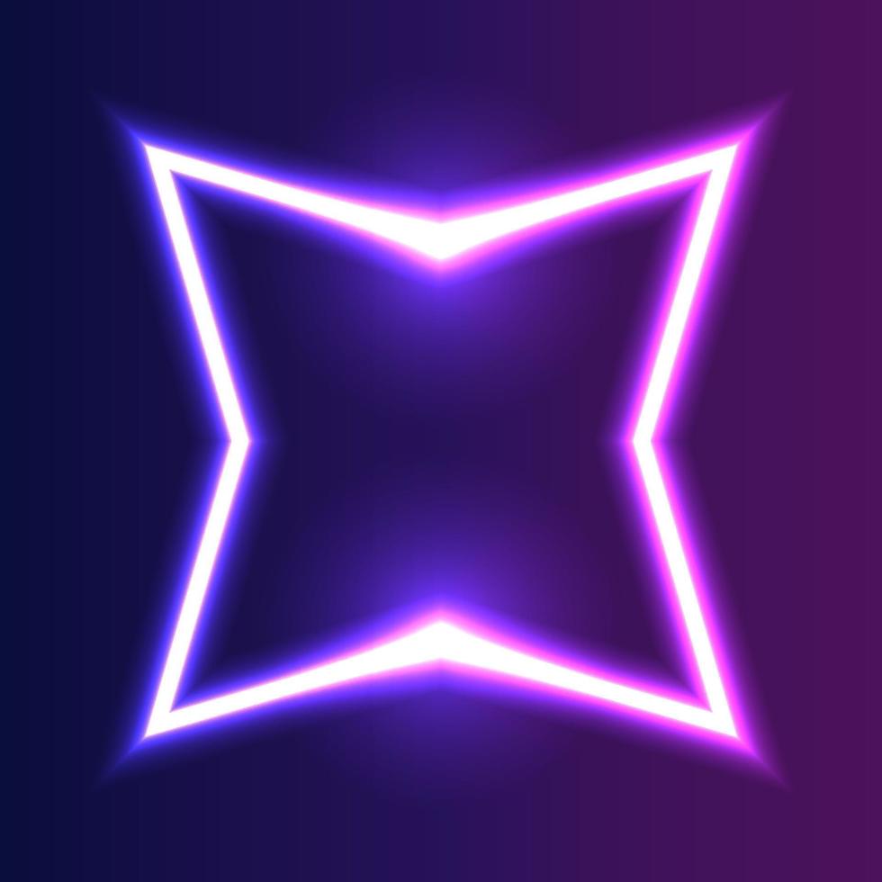 Futuristic Neon frame border. Purple neon glowing background vector