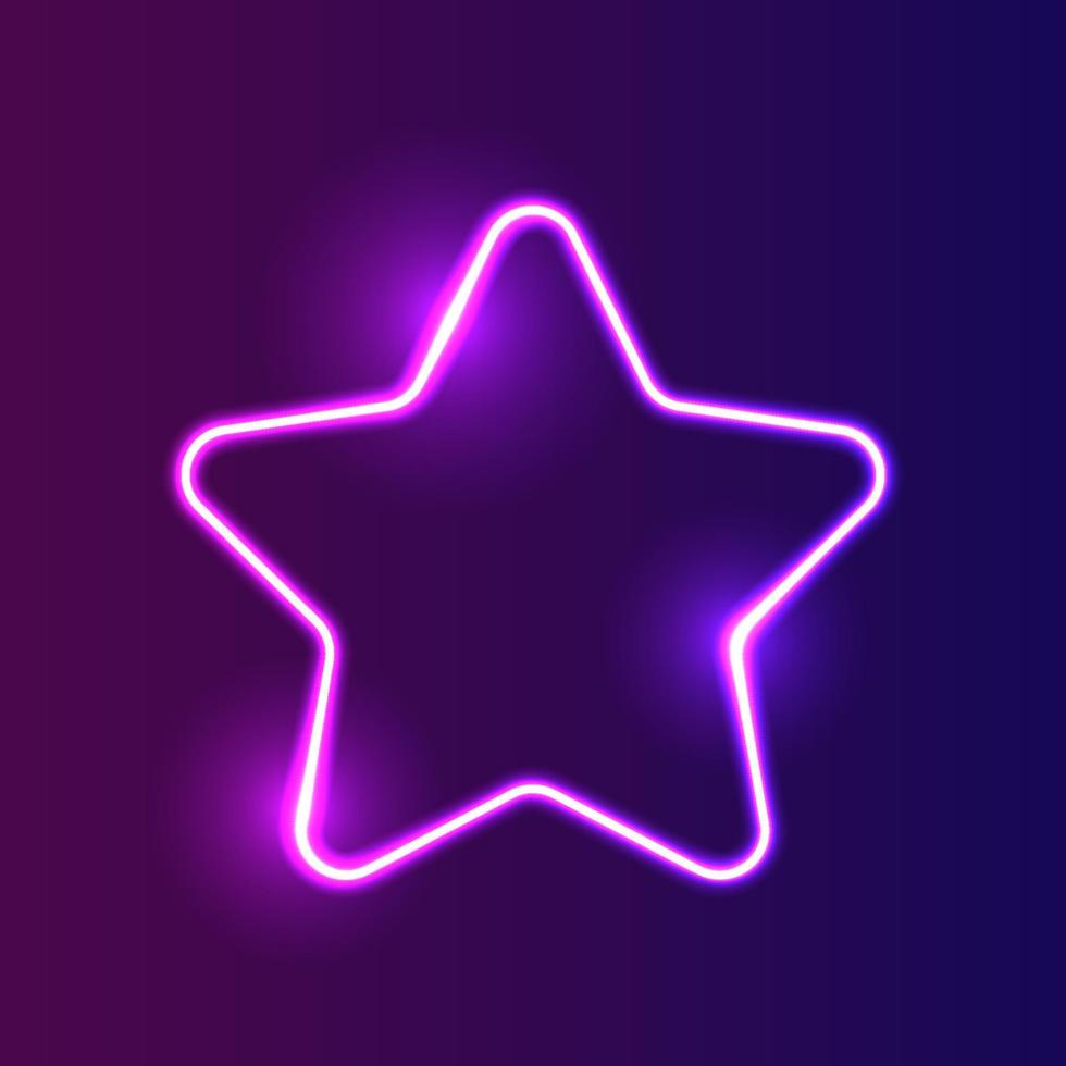 Futuristic Neon frame border. Purple neon glowing background vector