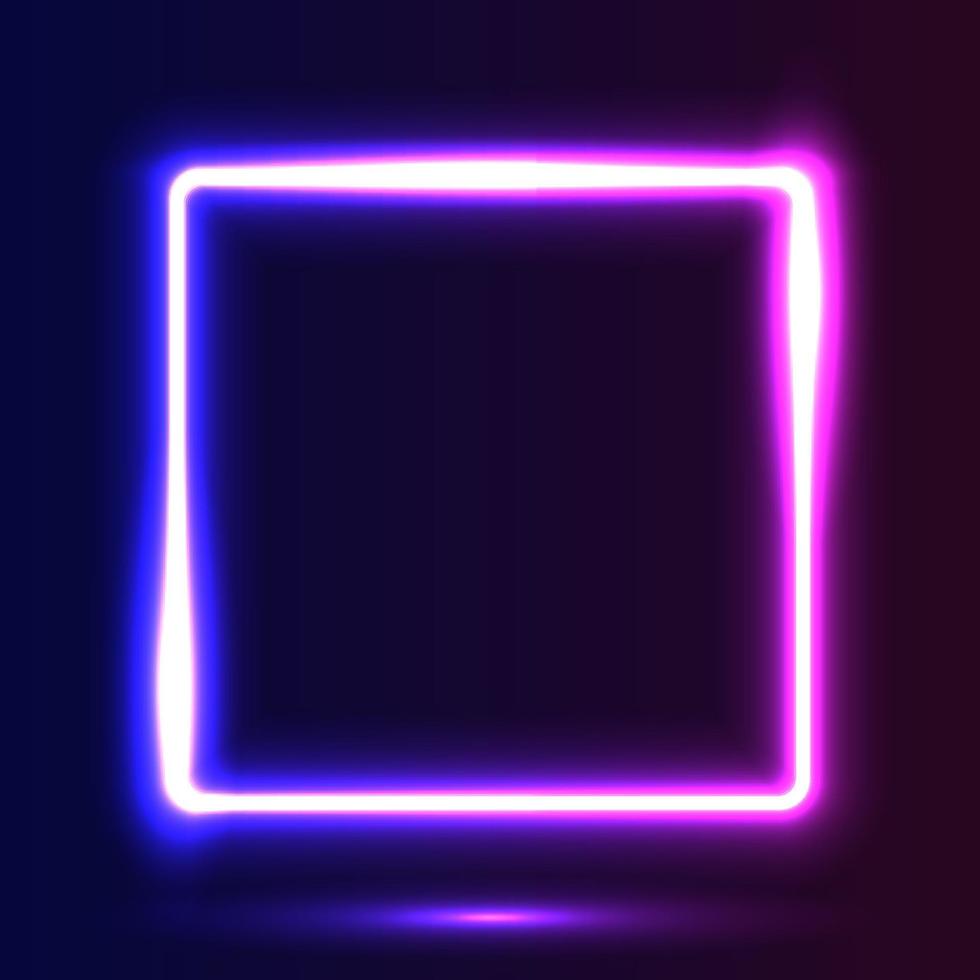 Futuristic Neon frame border. Purple neon glowing background vector