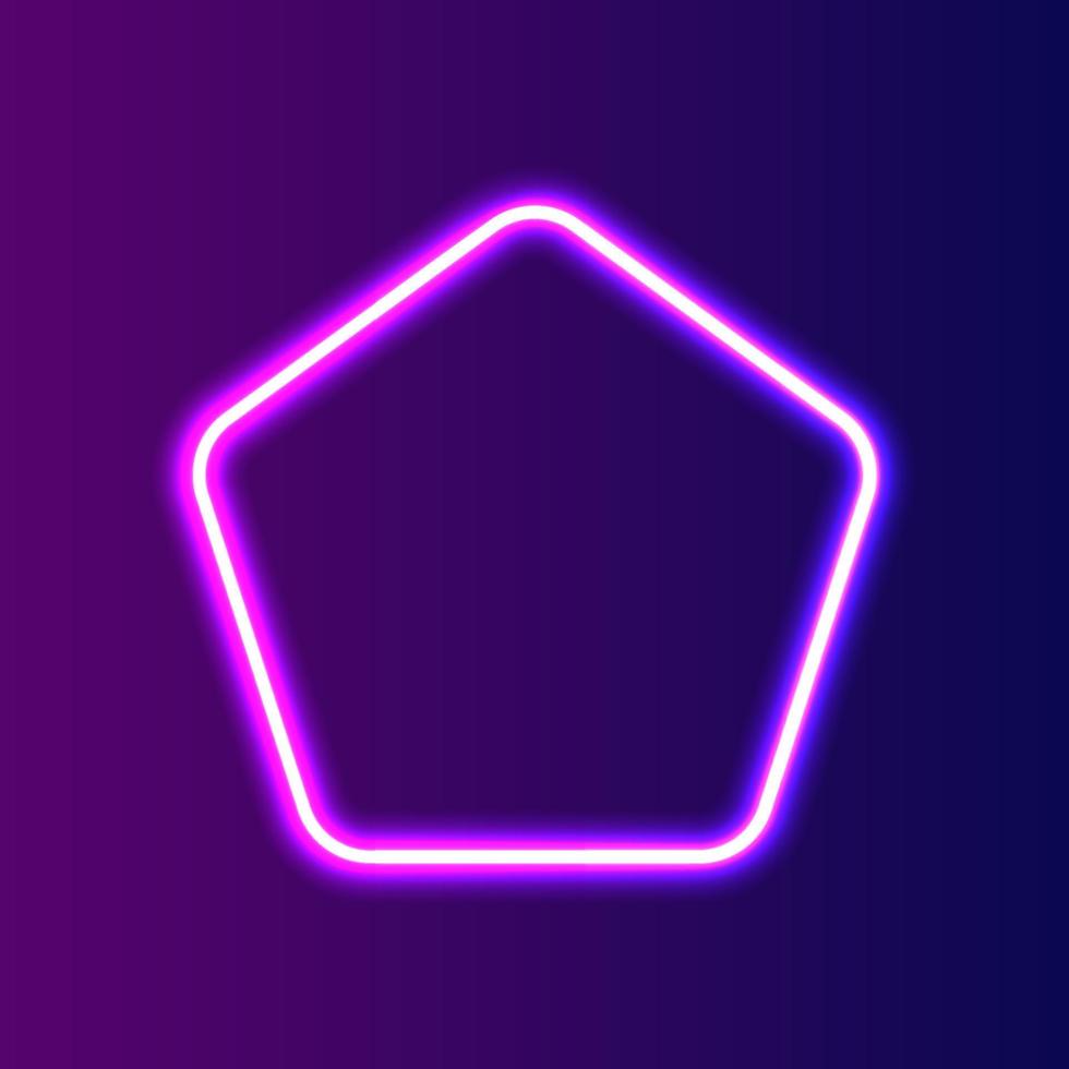 Futuristic Neon frame border. Purple neon glowing background vector