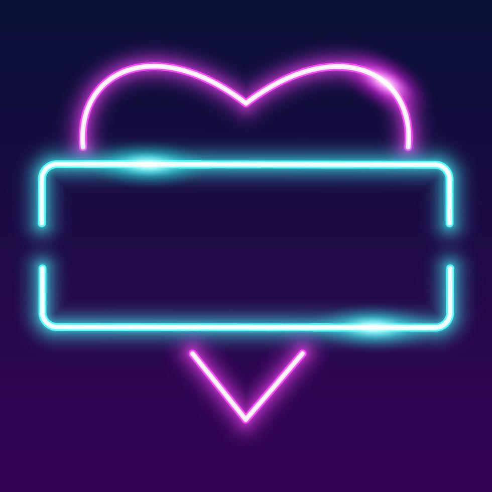 Futuristic Technology Retro Neon Frame Border. vector