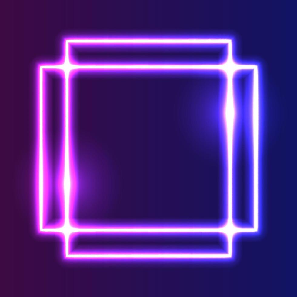 Futuristic Technology Retro Neon Frame Border. vector