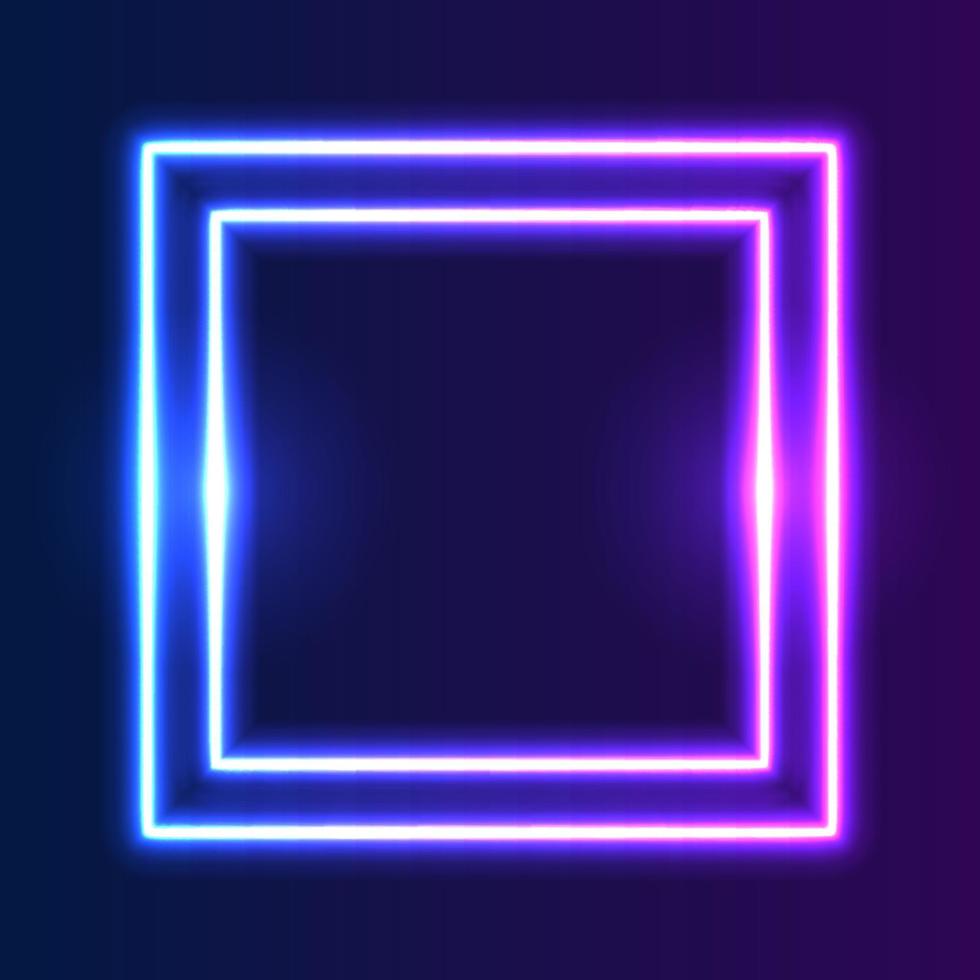 Futuristic Technology Retro Neon Frame Border. vector