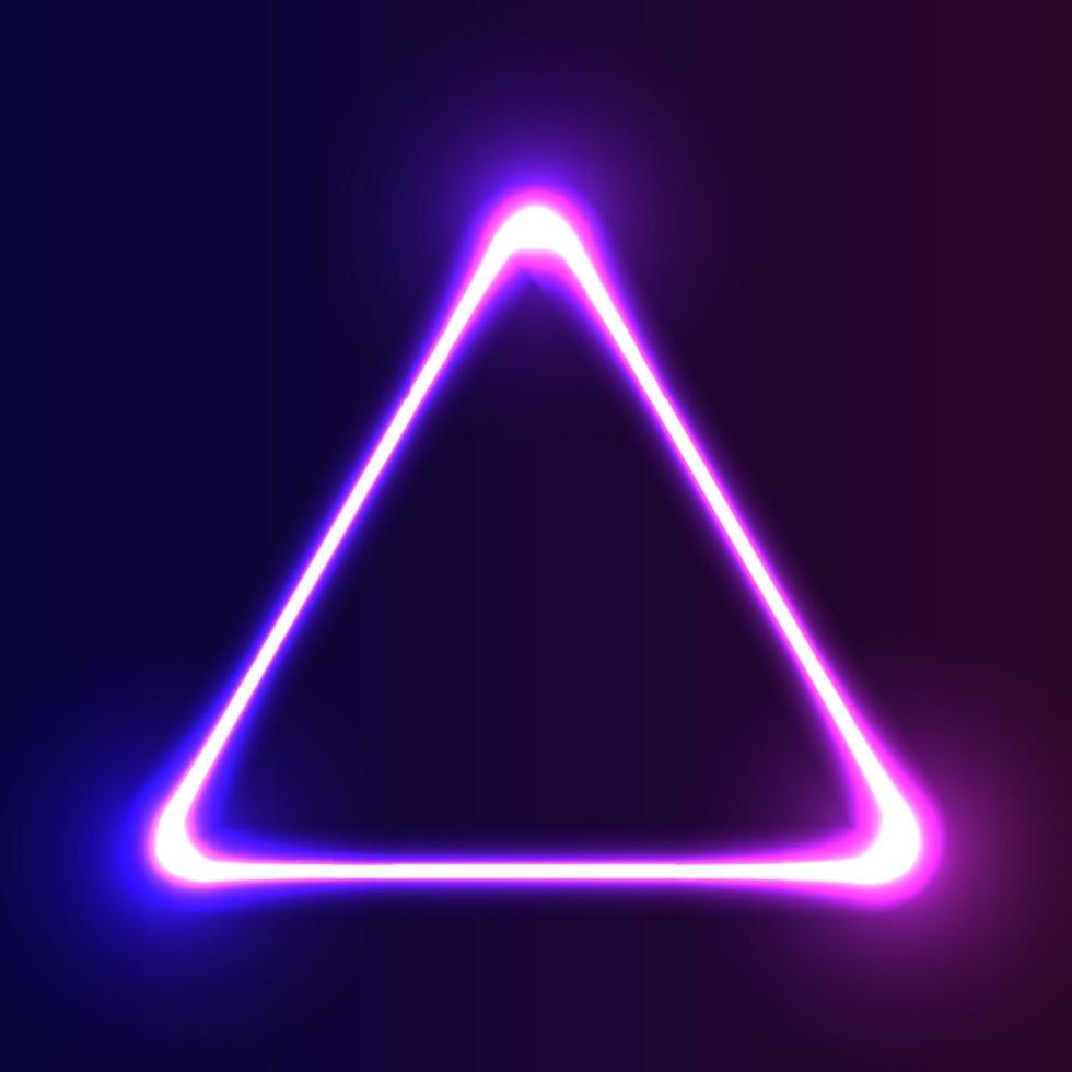 Futuristic Neon frame border. Purple neon glowing background vector