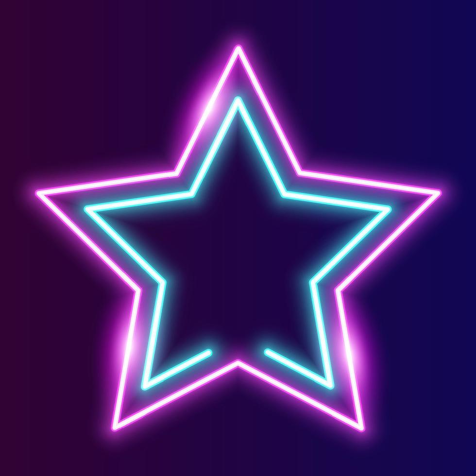 Futuristic Technology Retro Neon Frame Border. vector