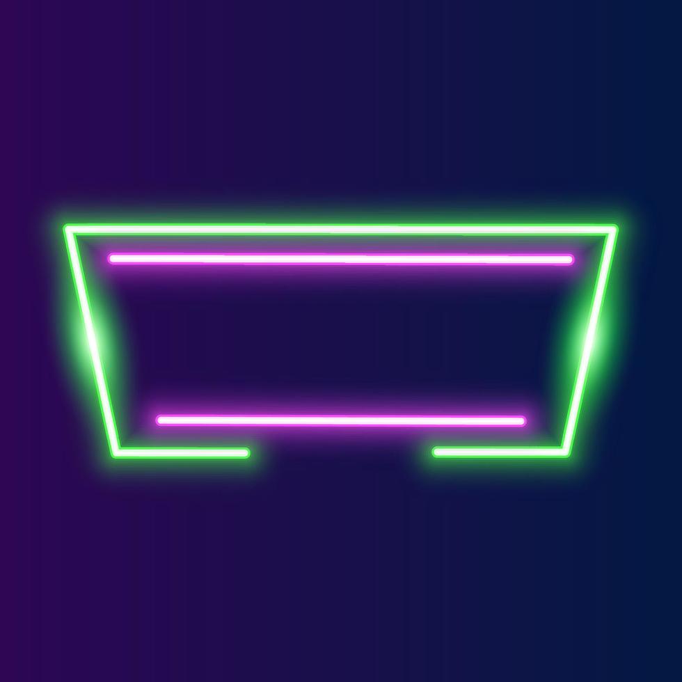 Futuristic Technology Retro Neon Frame Border. vector