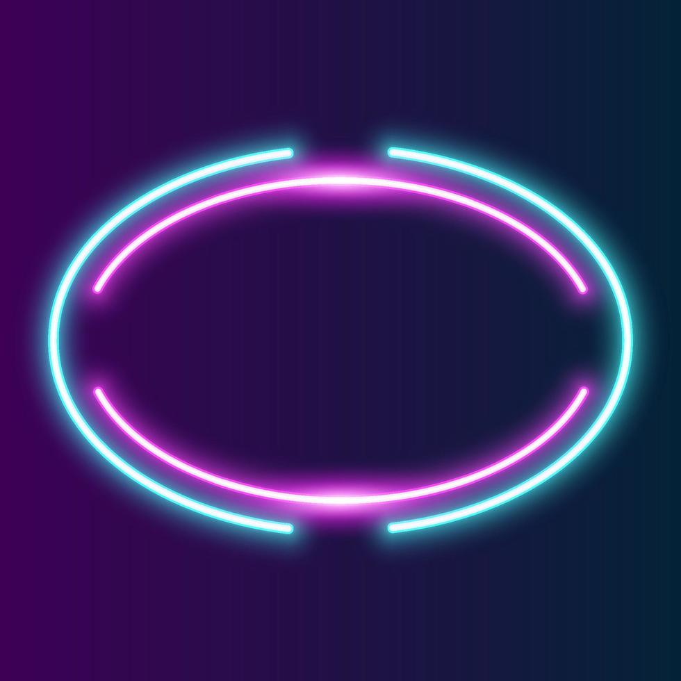Futuristic Technology Retro Neon Frame Border. vector
