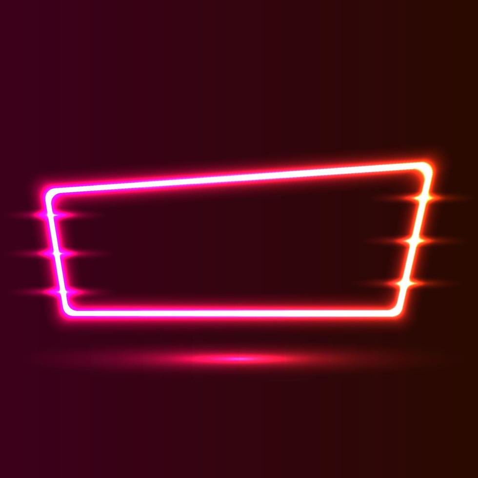 Futuristic Neon frame border. Purple neon glowing background vector