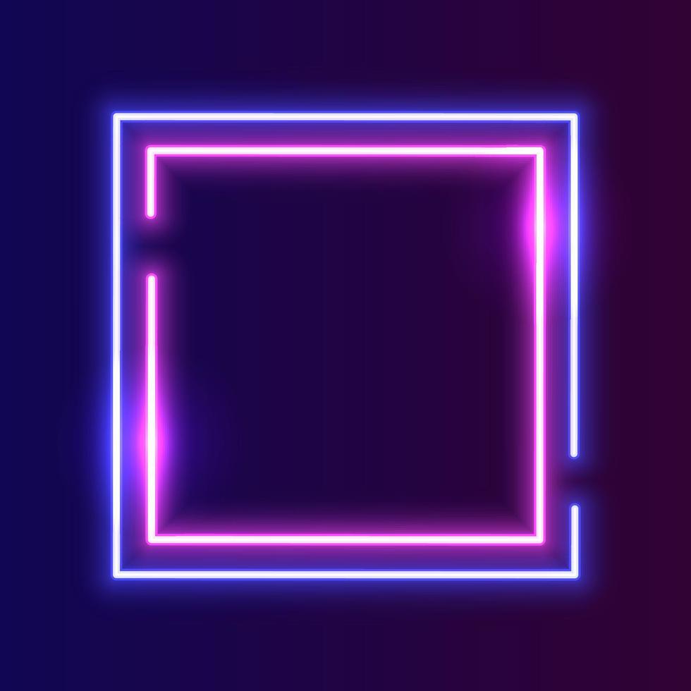 Futuristic Technology Retro Neon Frame Border. vector