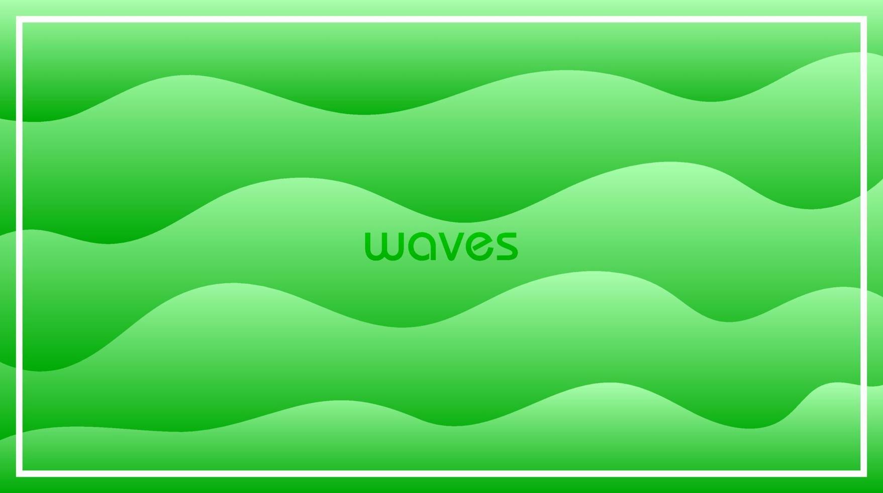 abstract waves paper cut background with green vector