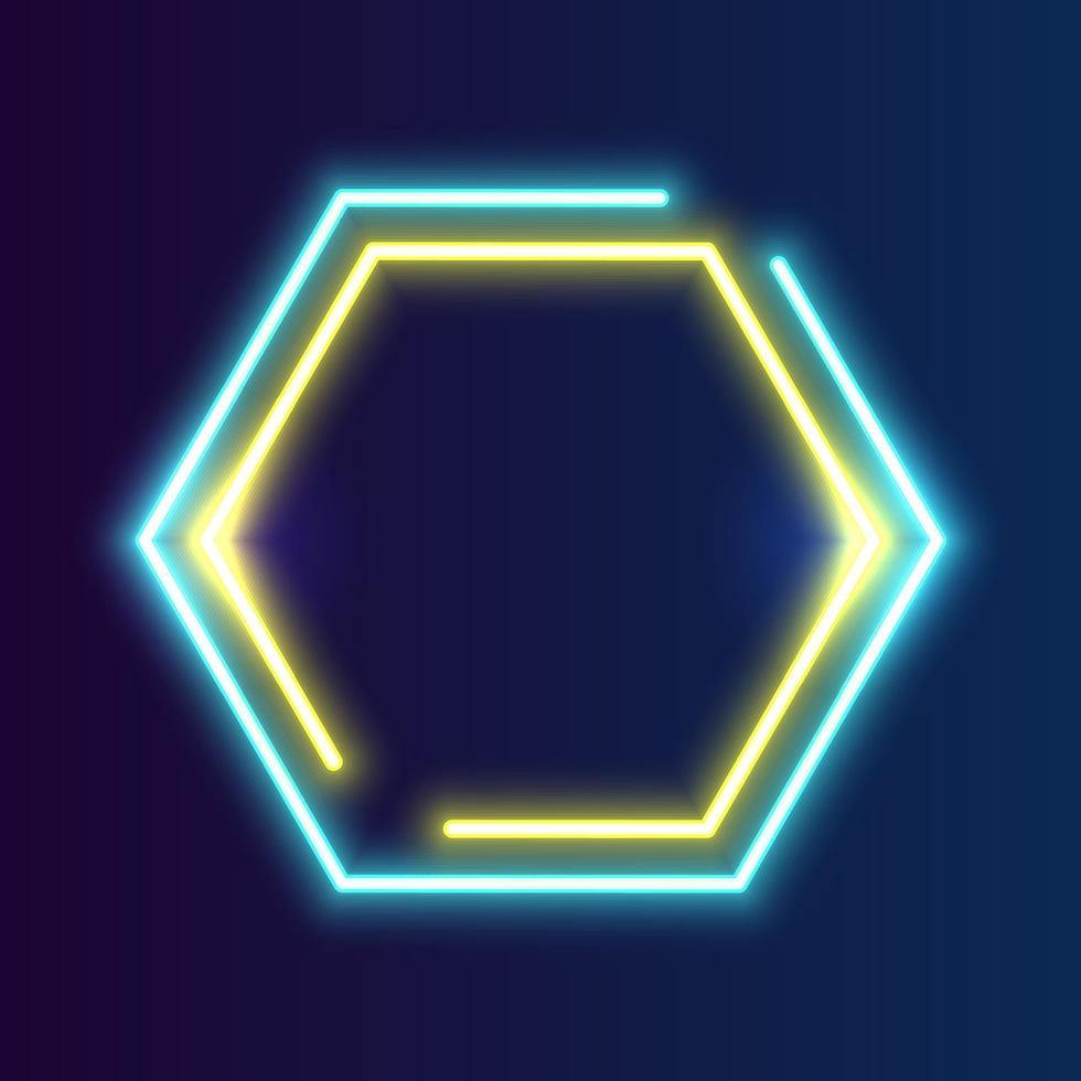 Futuristic Technology Retro Neon Frame Border. vector