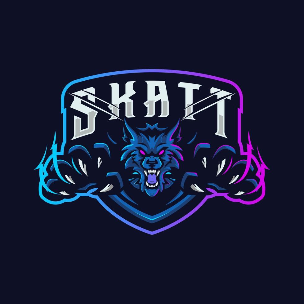 scary dog esport logo vector