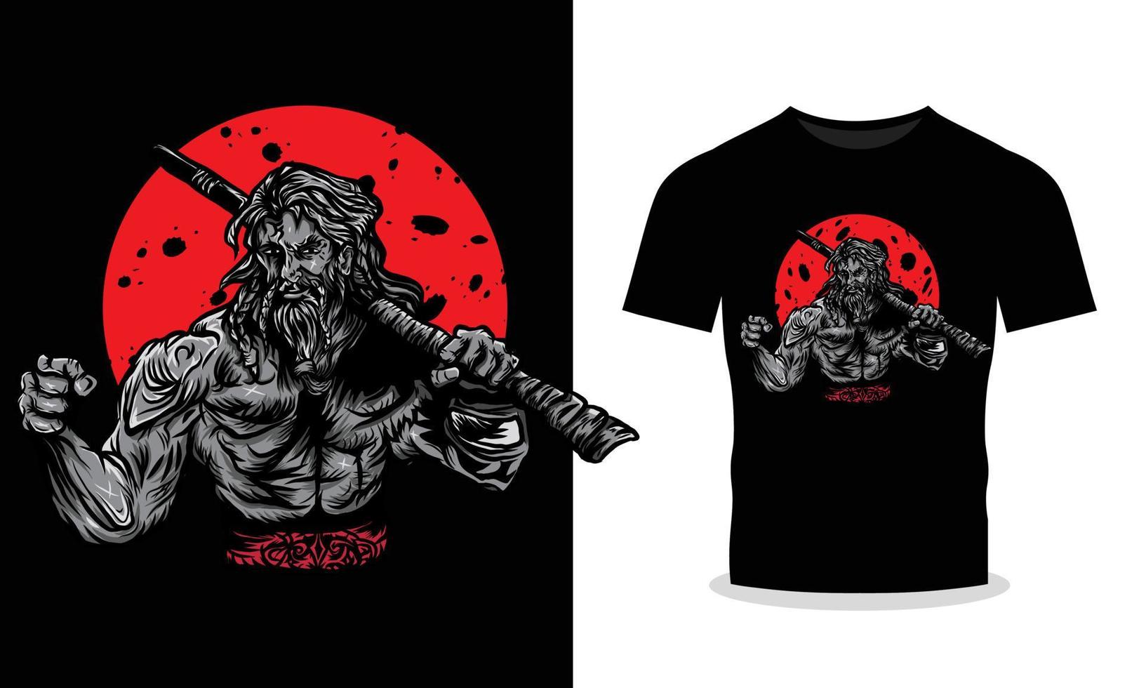 fighting man tshirt design vector