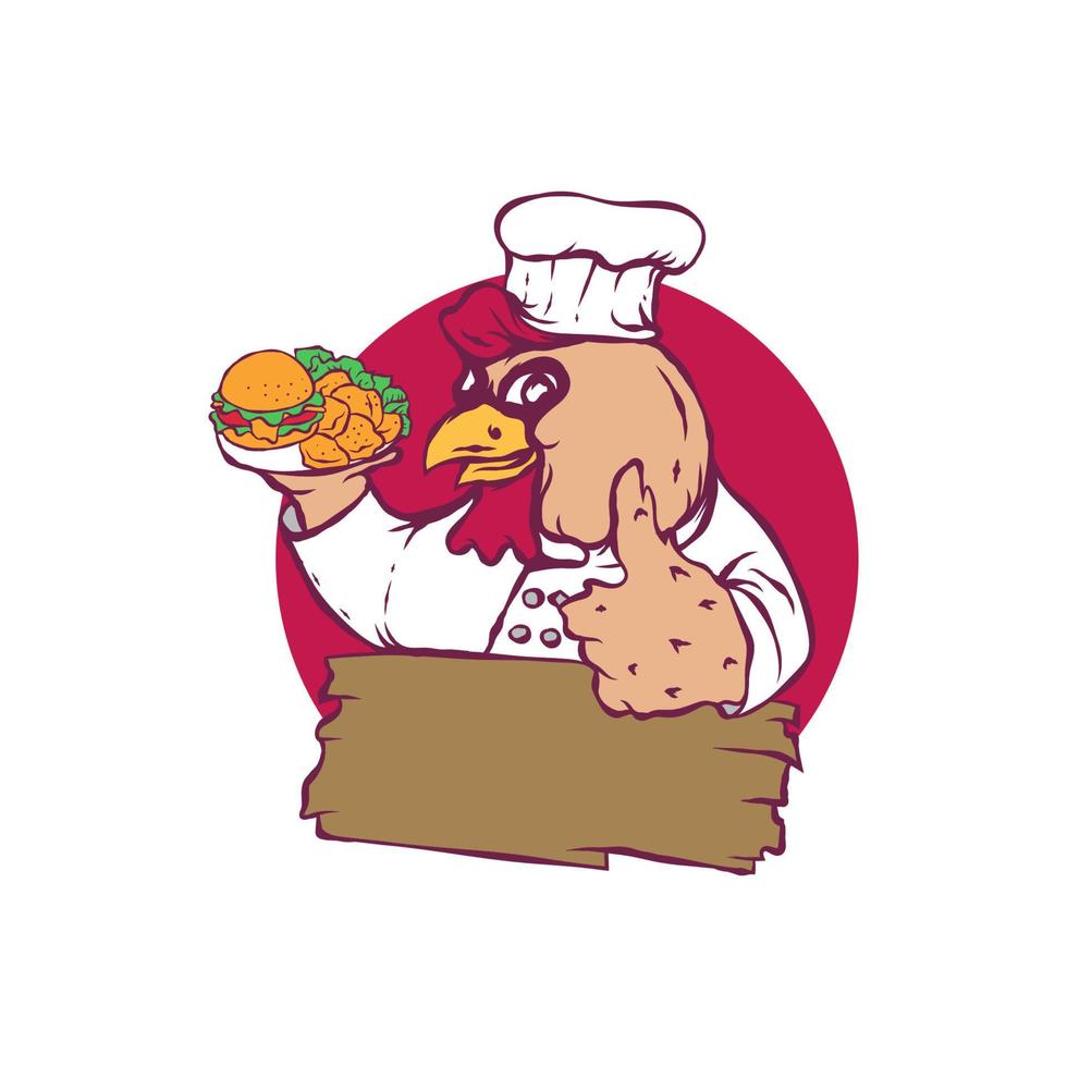 ROOSTER CHEF BURGER vector