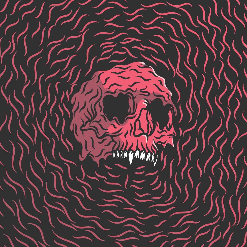 skull head illustration vector