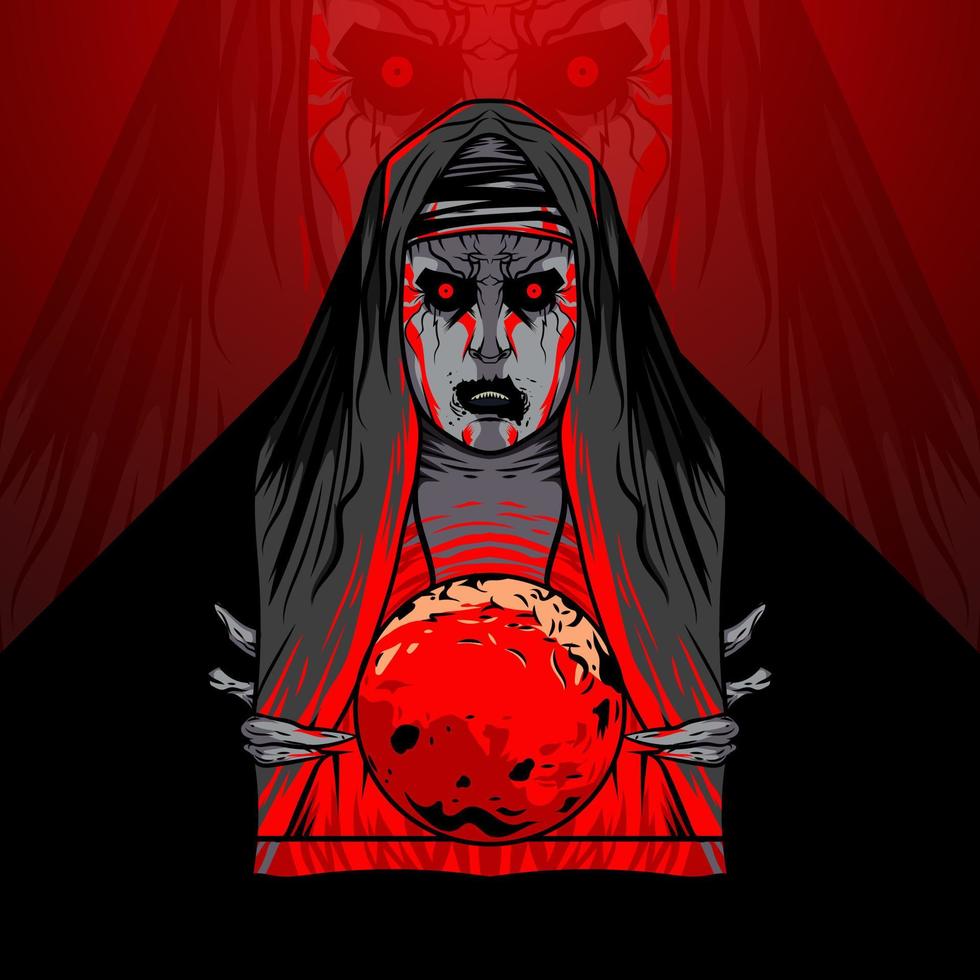 Valak Holding Fire Earth vector