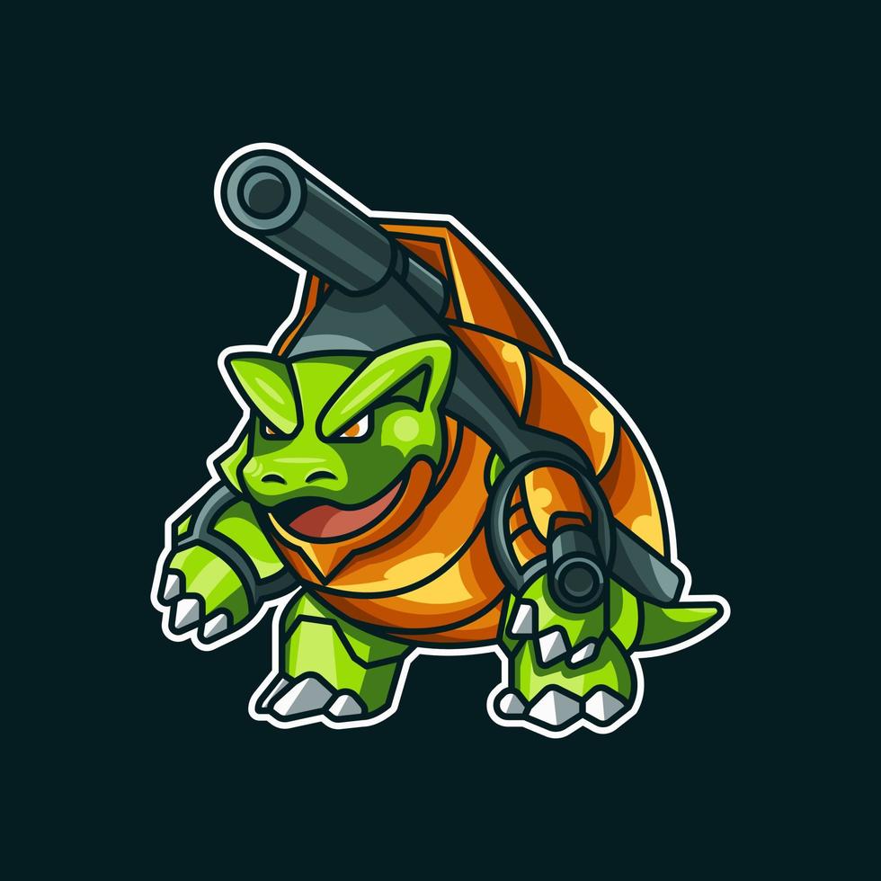 turtle monster sticker vector