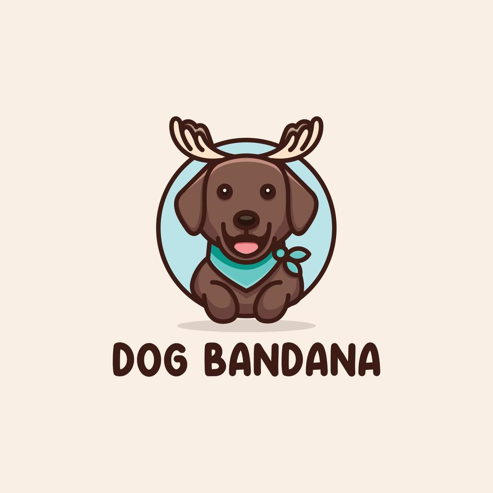 logotipo de perro bandana vector