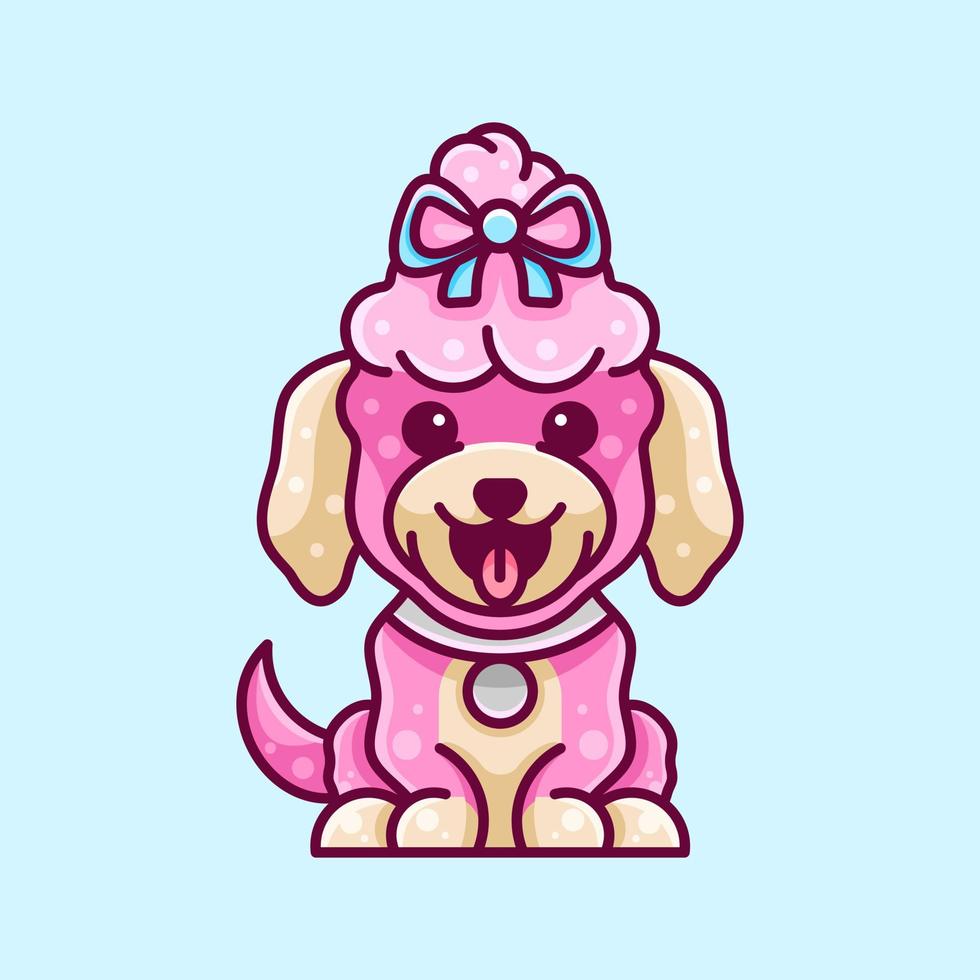 perro caniche de belleza para personaje, icono, logotipo, pegatina e ilustración vector