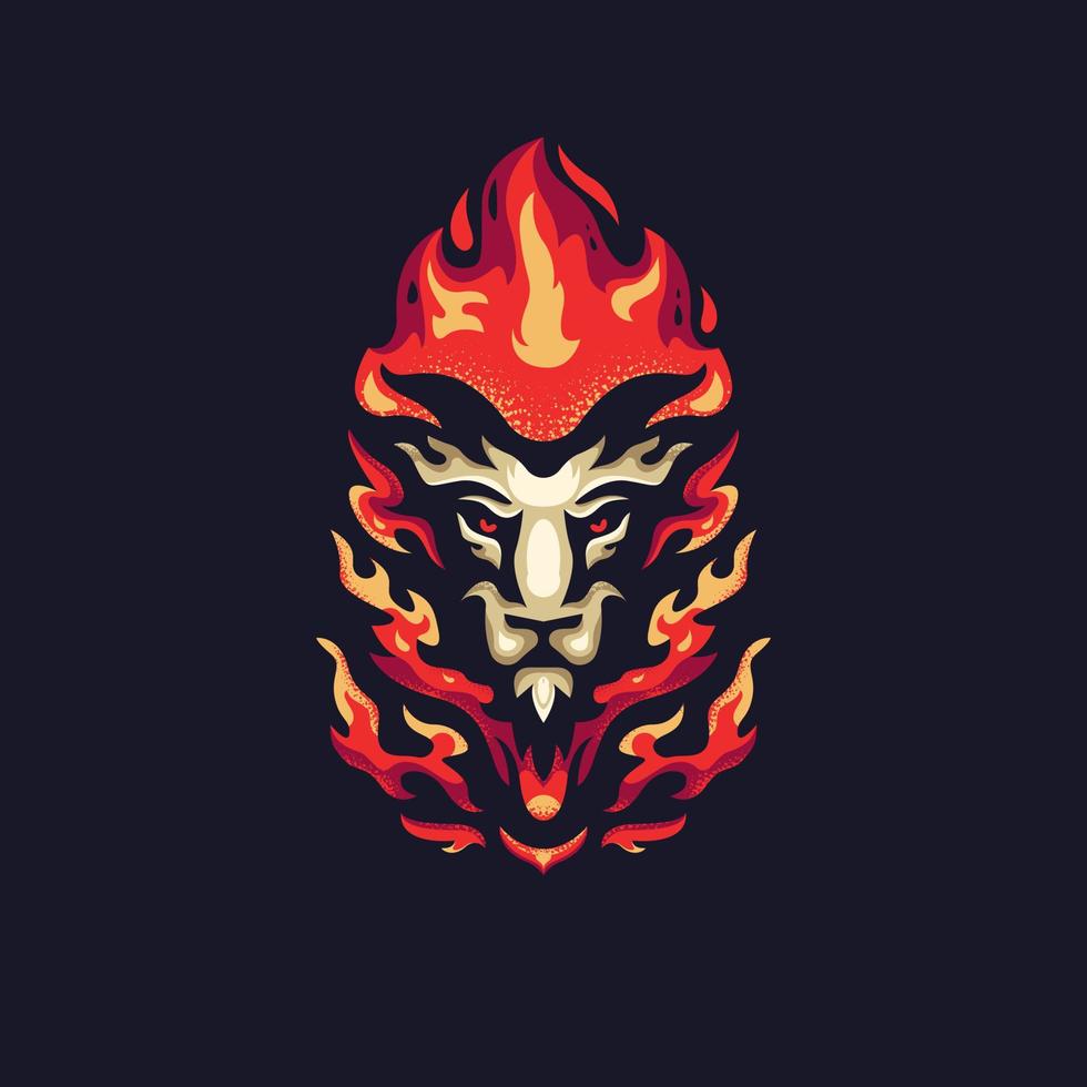 lion fire logo vector