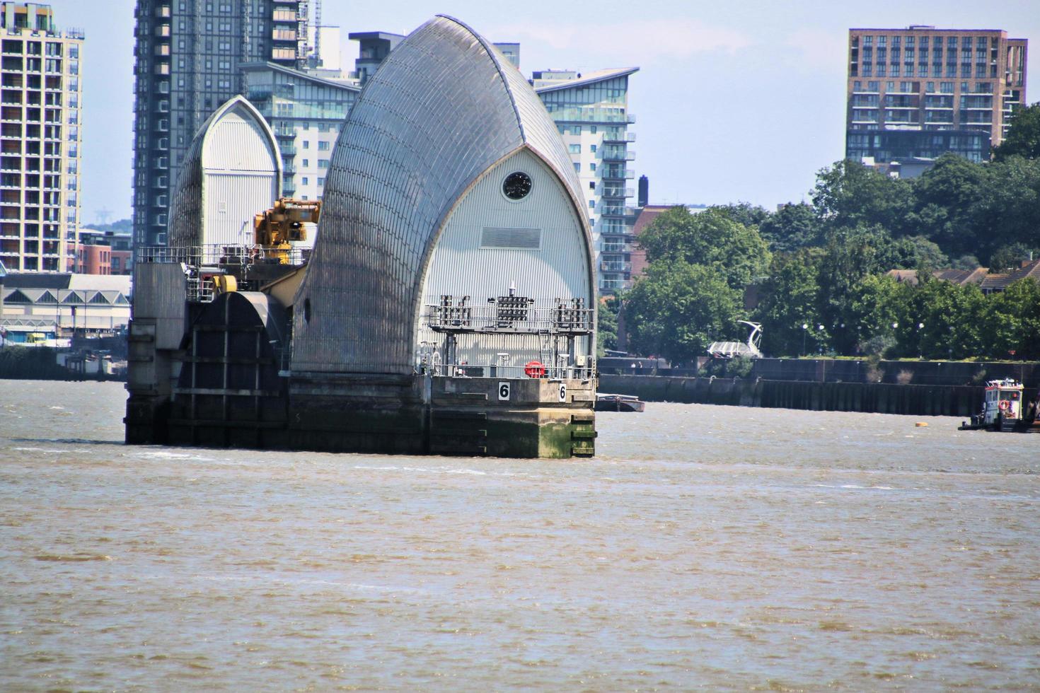 London in the UK in June 2022. A view of the Thames Barrier in London photo