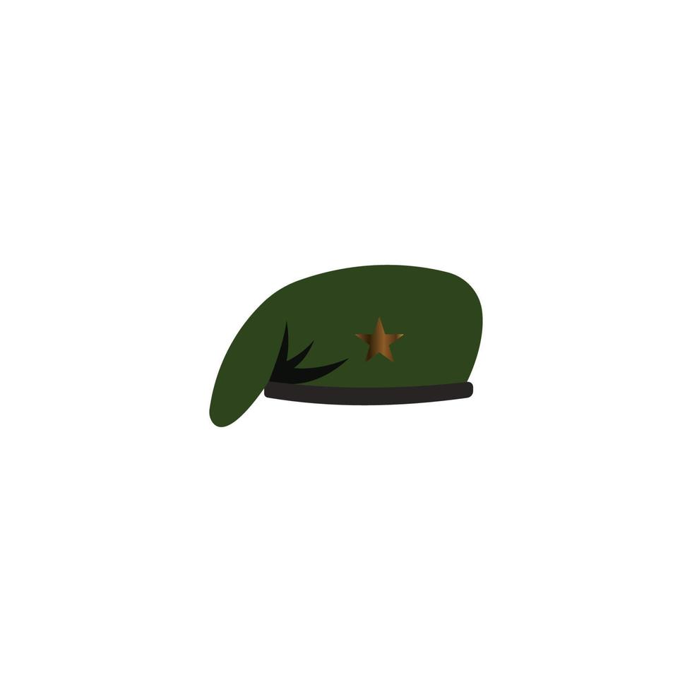 icono de sombrero militar vector