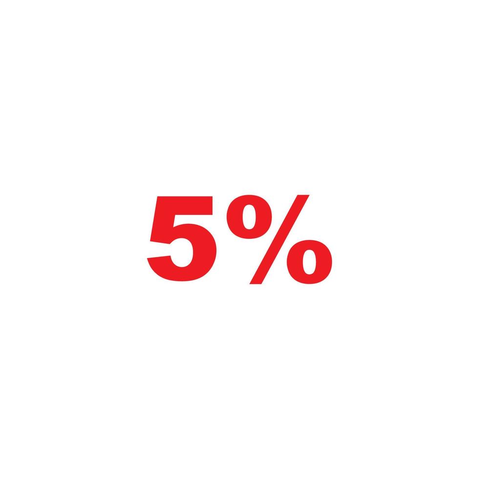 five percent vector icon