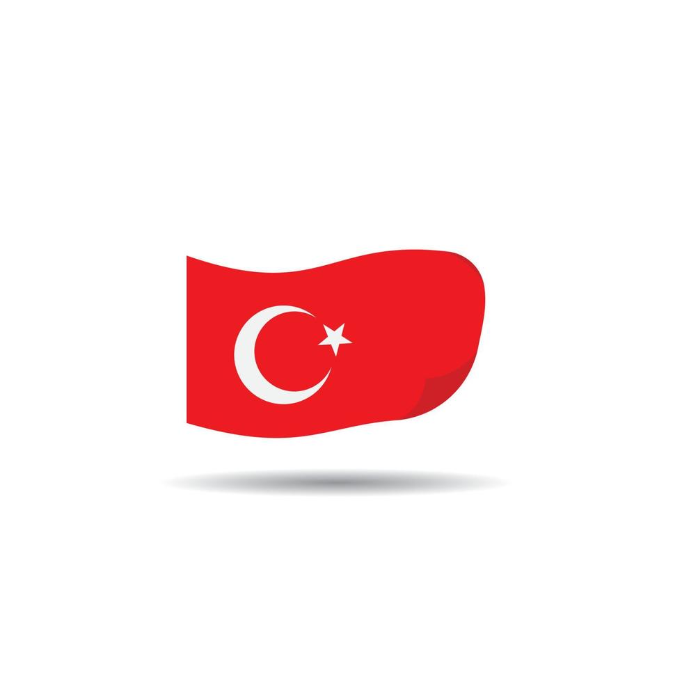 turkey flag icon vector