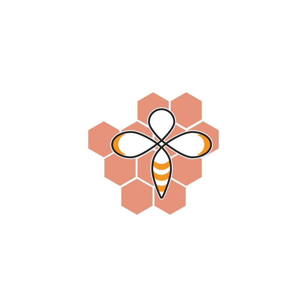 honey comb bees logo vector