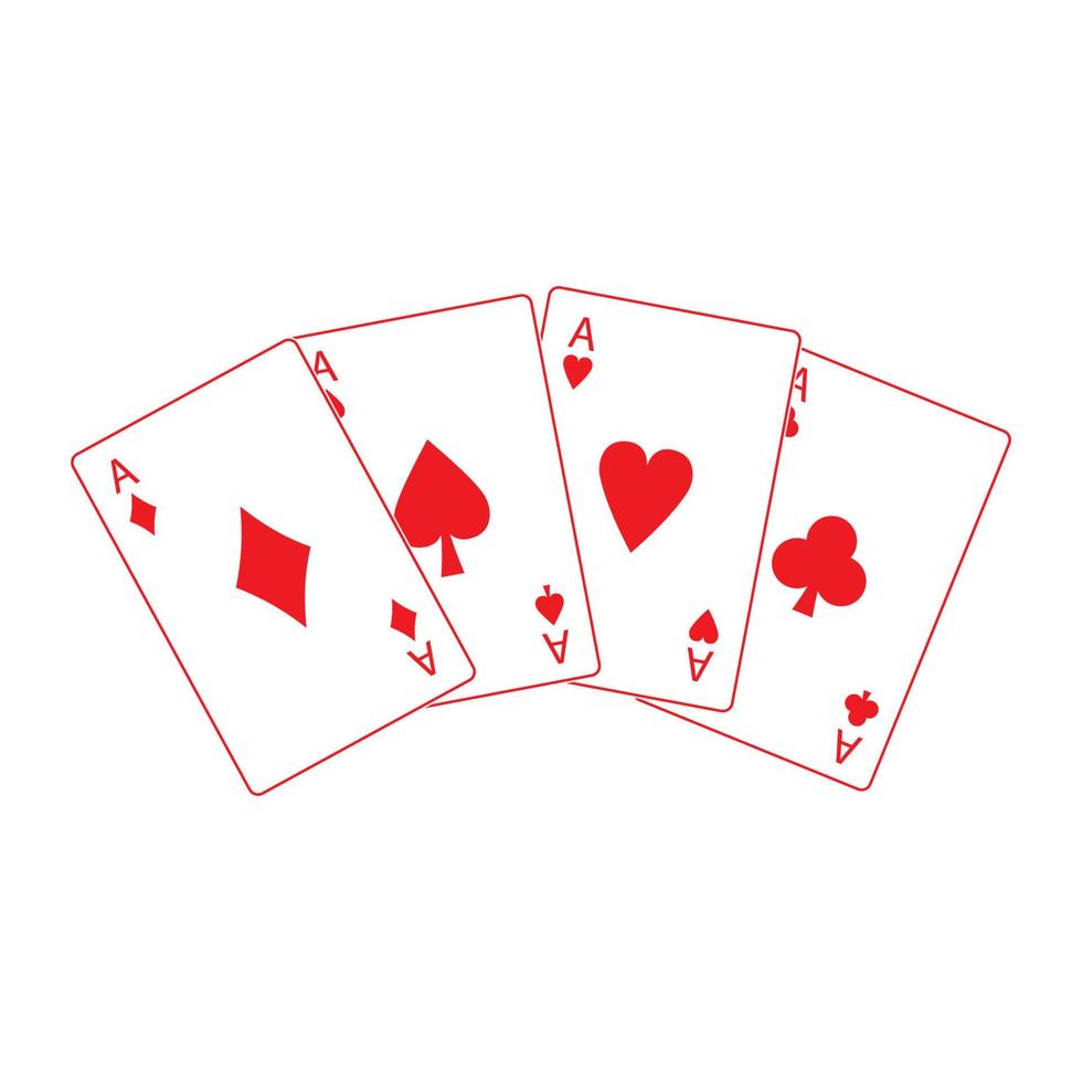 Four aces icon vector