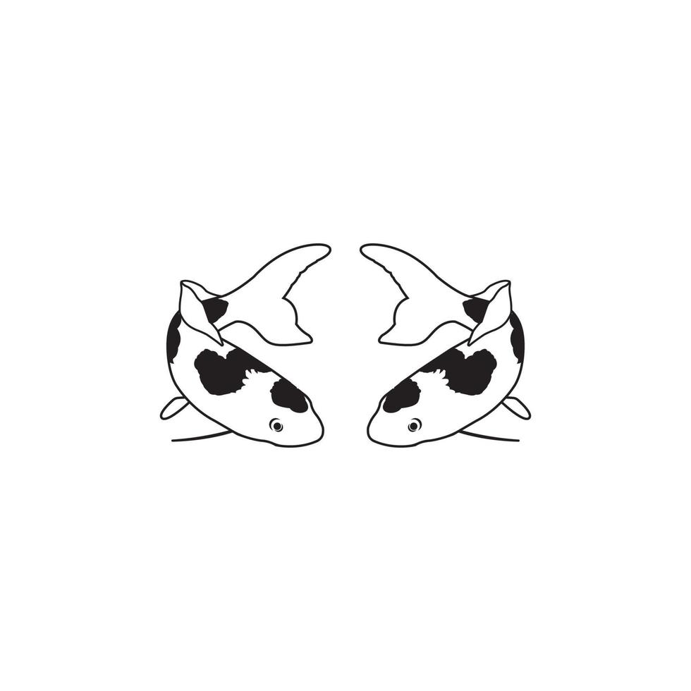 icono de pez koi vector