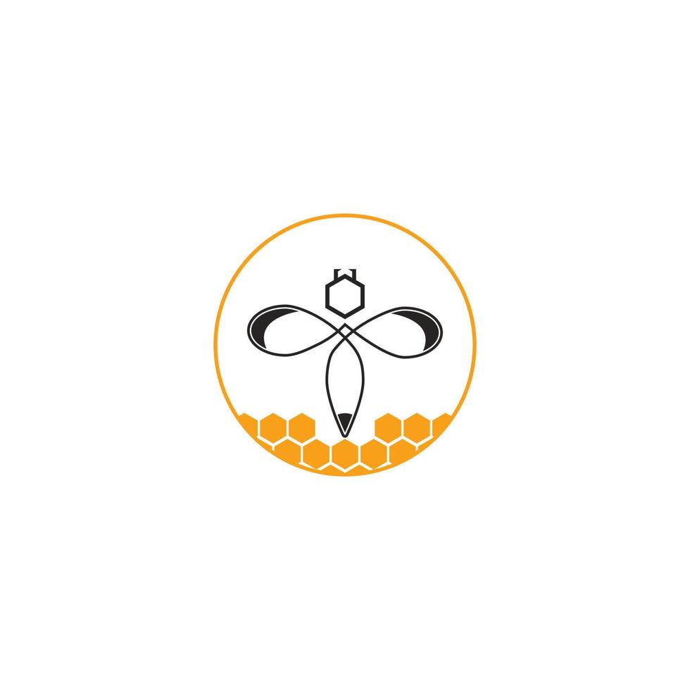 honey comb bees logo vector