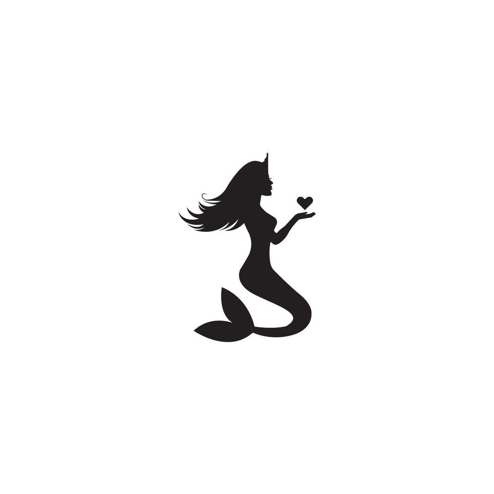 diseño de plantilla de ilustración de vector de logotipo de sirena.