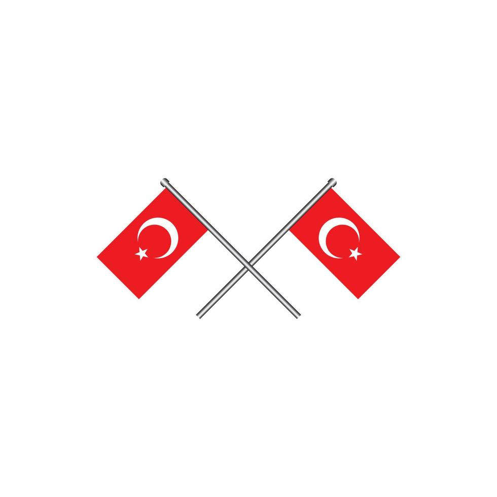 turkey flag icon vector