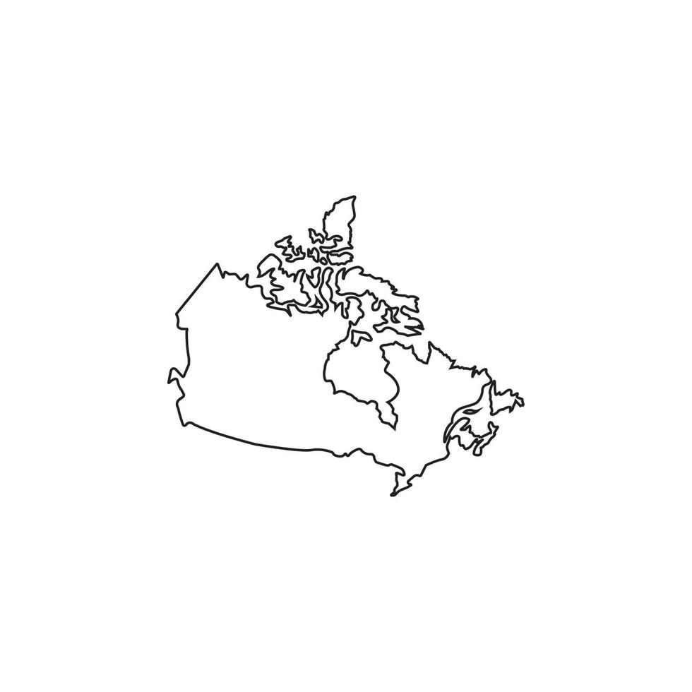 icono de mapa de canadá vector