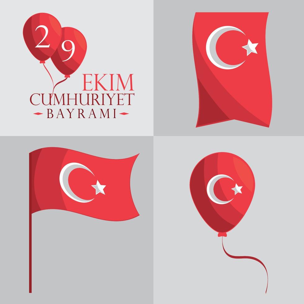 set, Ekim Cumhuriyet Bayrami vector
