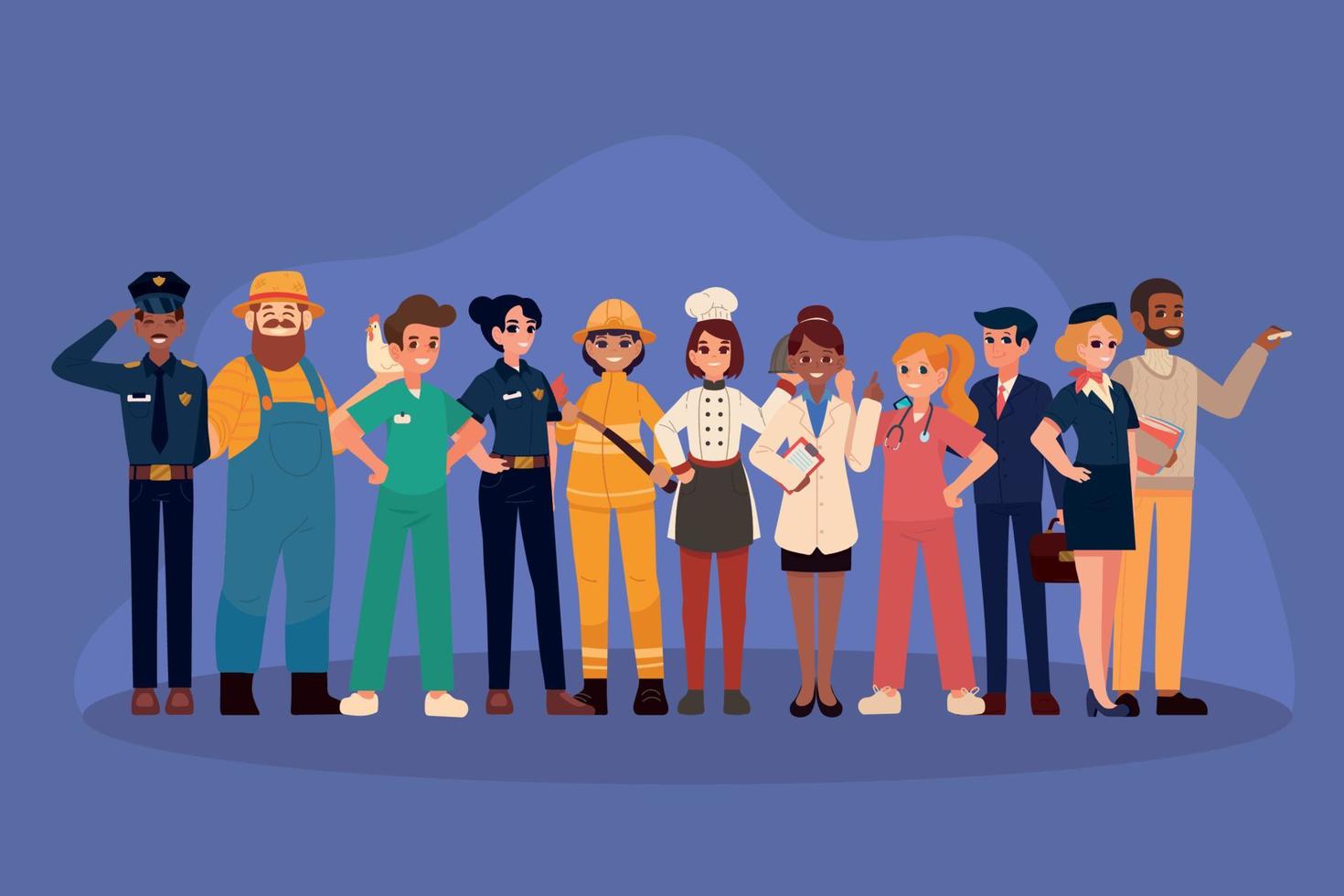 grupo personas profesiones vector