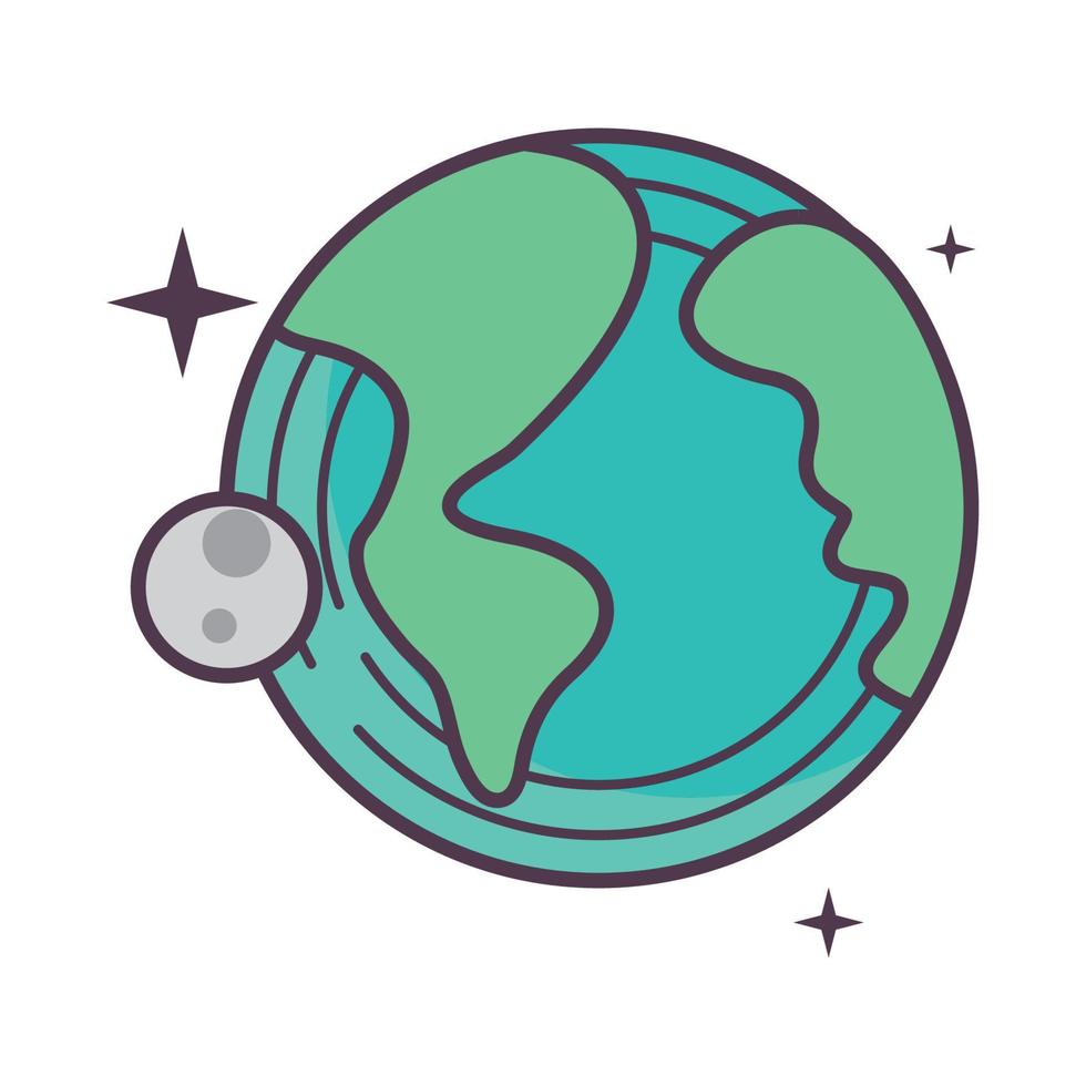space earth and moon vector