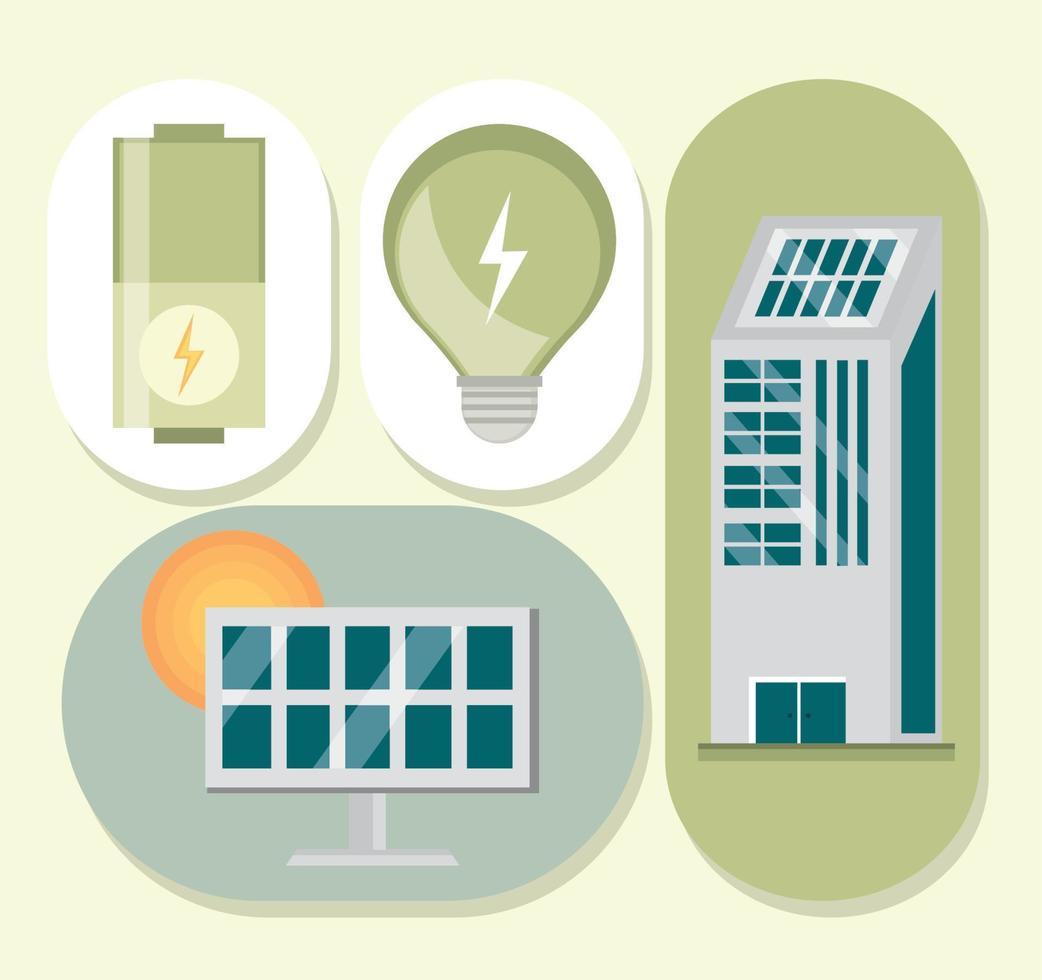 solar panel ecology vector