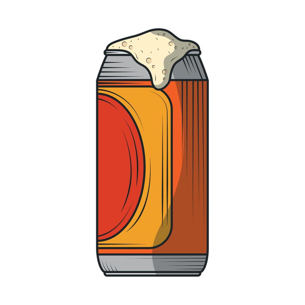 icono de lata de cerveza abierta vector