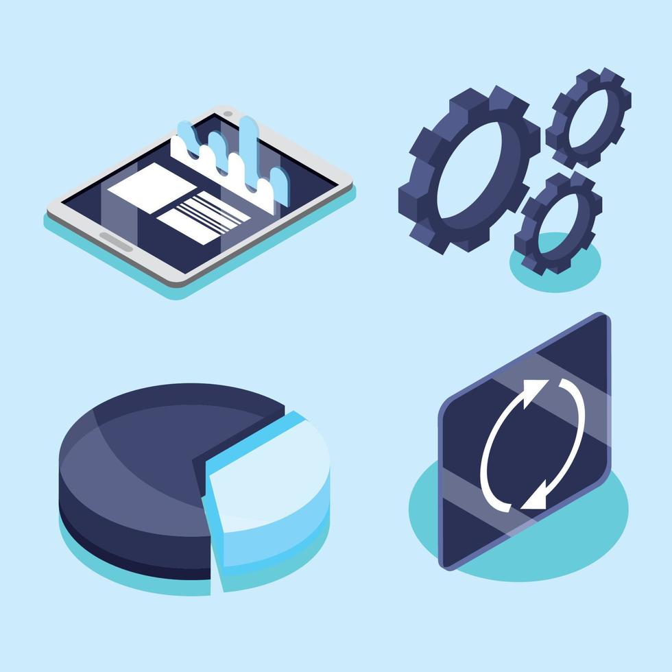 set of digital solutions vector